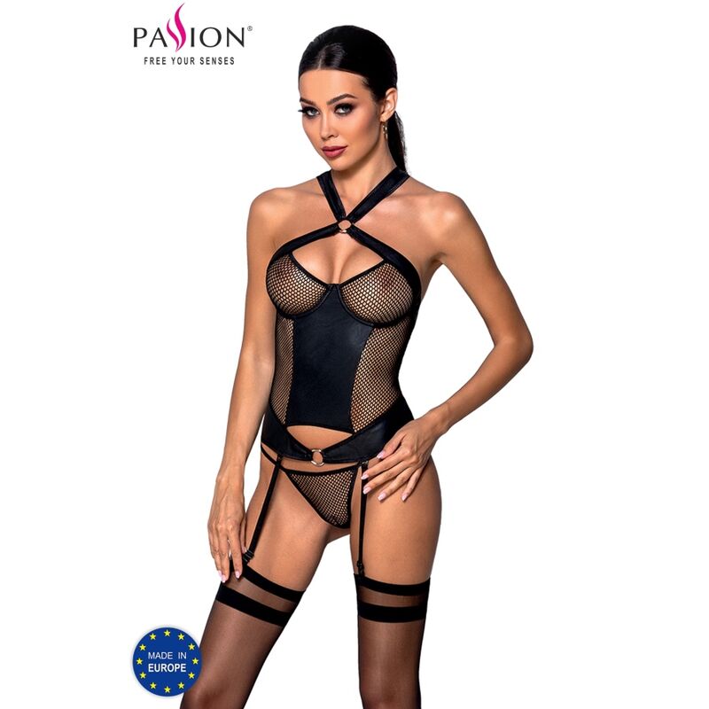 Corset Amanda Cuir Écologique Lingerie Sexy 2 Tailles - Passion Woman