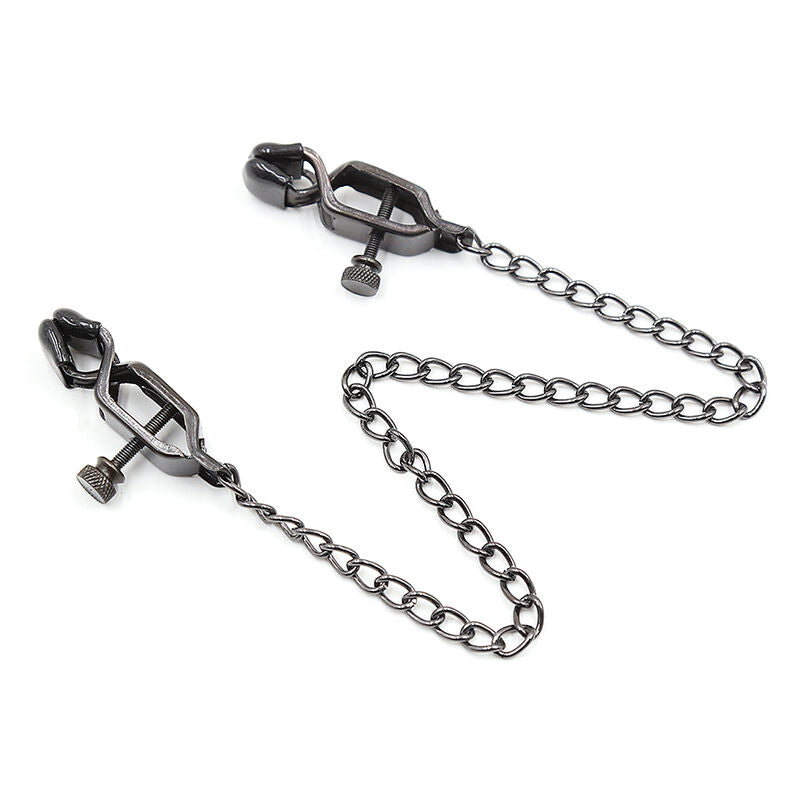 Metal clips with black chain