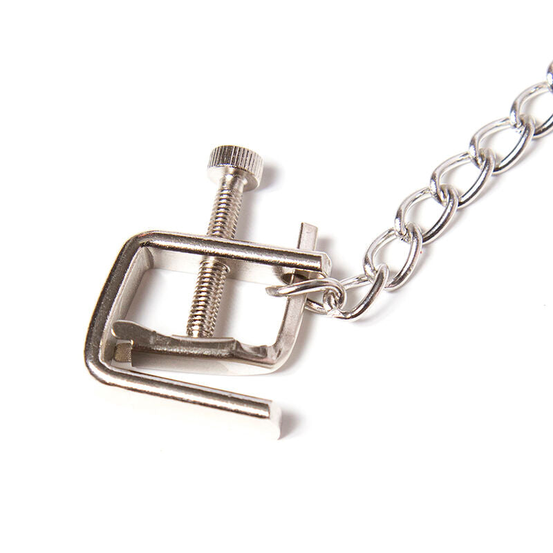 Metal screw clamps with chain