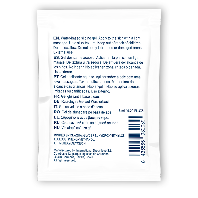 Water-based neutral glide gel 6 ml