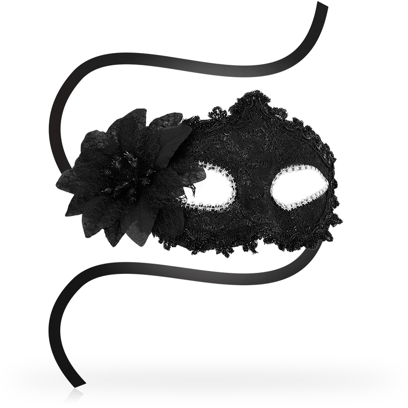 Antizaz flower side Venetian style masks - black