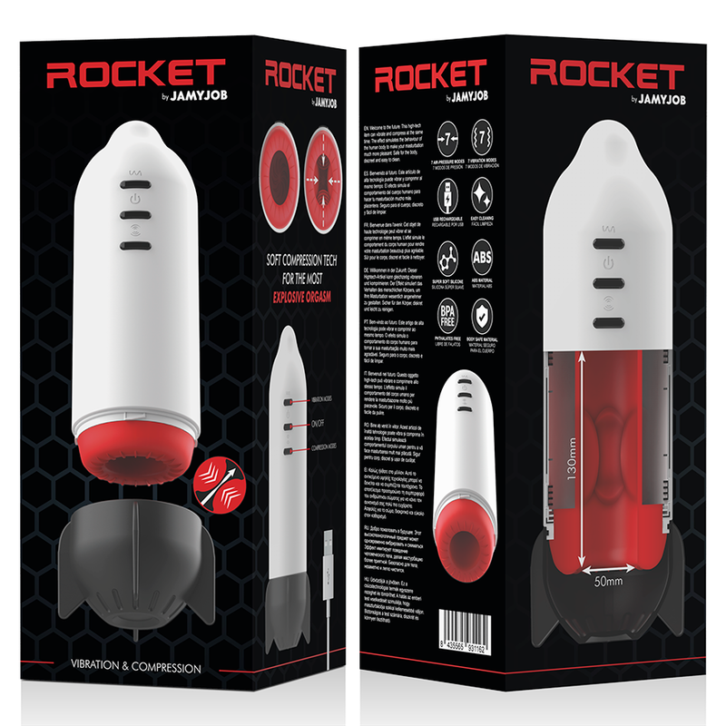 Rocket masturbator with gentle compression and vibration technology