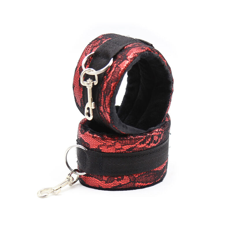Velvet handcuffs with nylon ribbon
