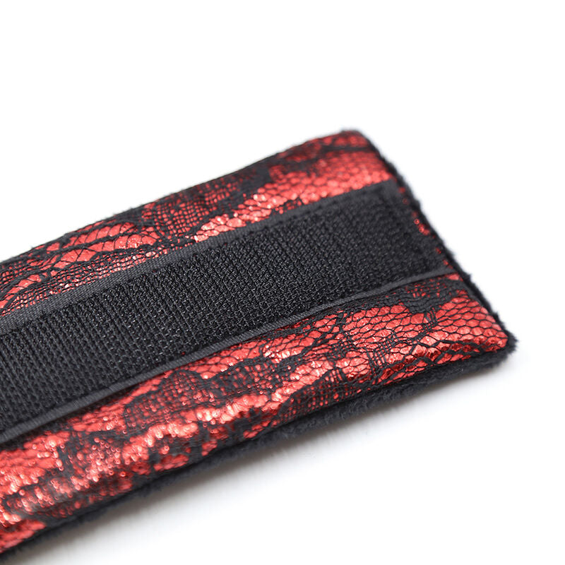 Velvet handcuffs with nylon ribbon