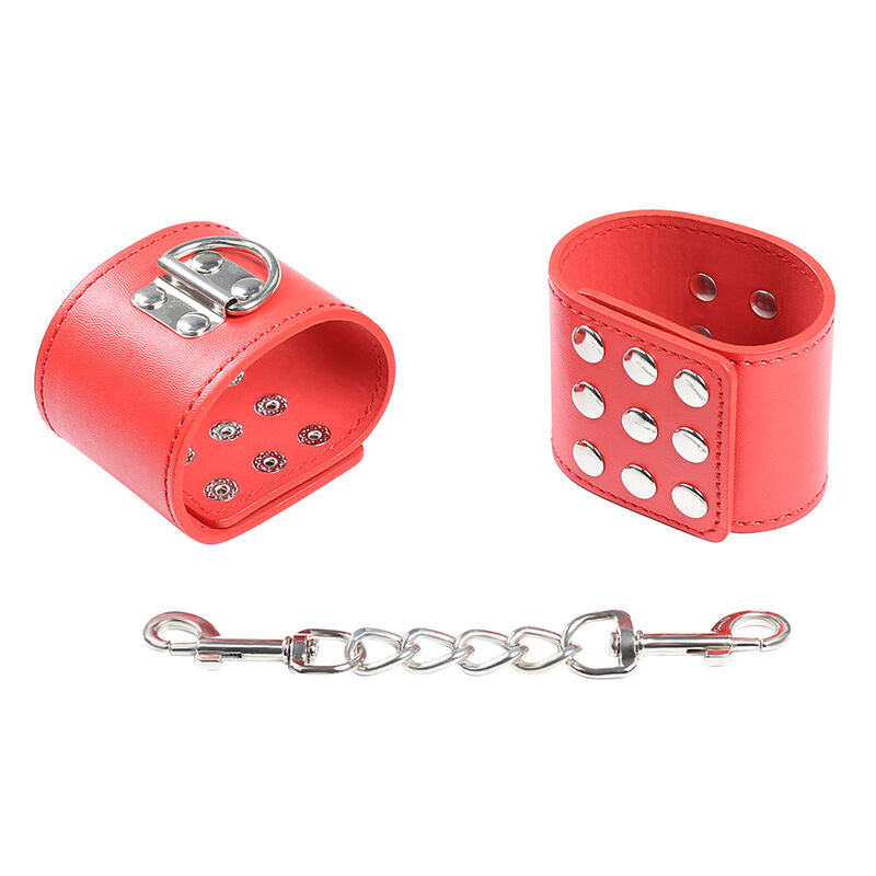 Red handcuffs with snap closure