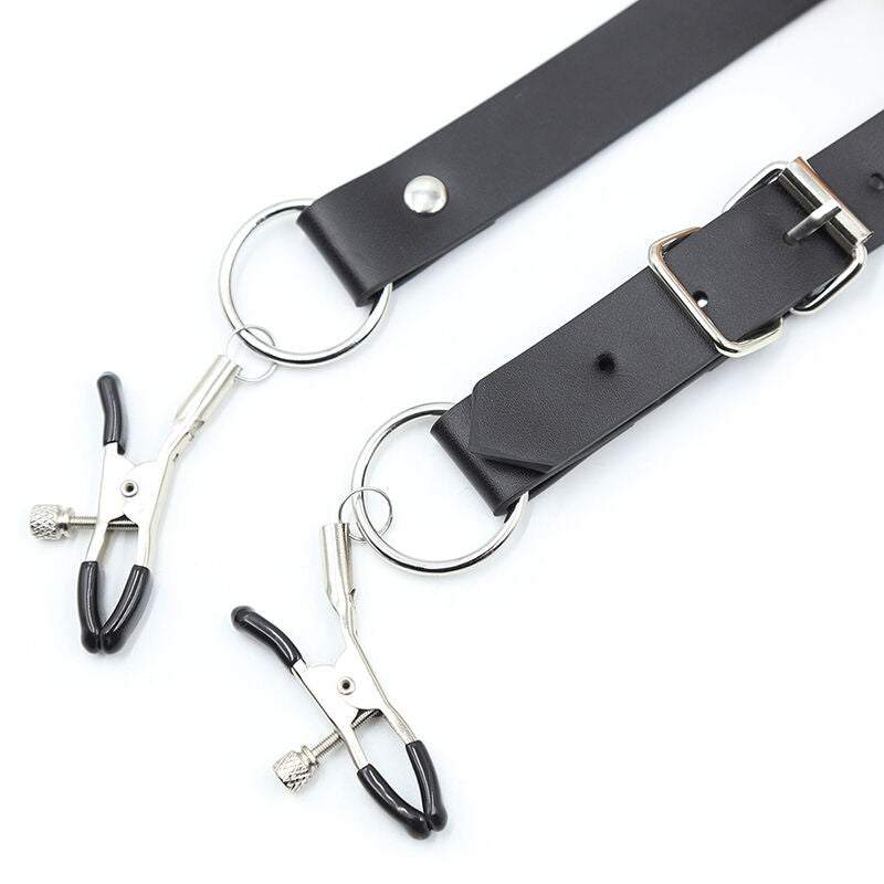 Clitoris clamps with leg straps