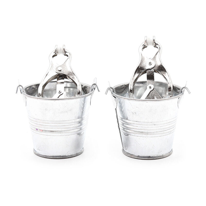 Ohmama fetish nipple clamps with buckets