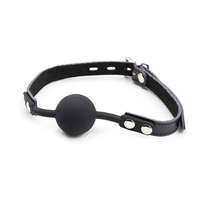 Silicone ball gag with leather belt (lock included)