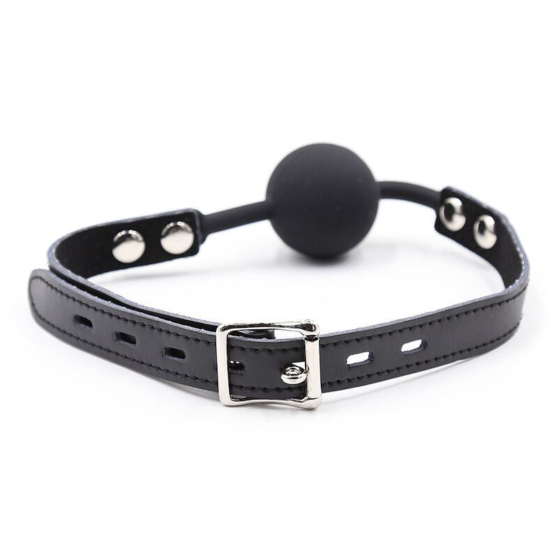 Silicone ball gag with leather belt (lock included)
