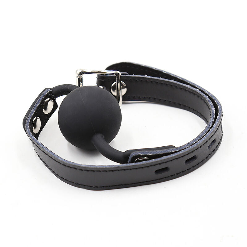 Silicone ball gag with leather belt (lock included)