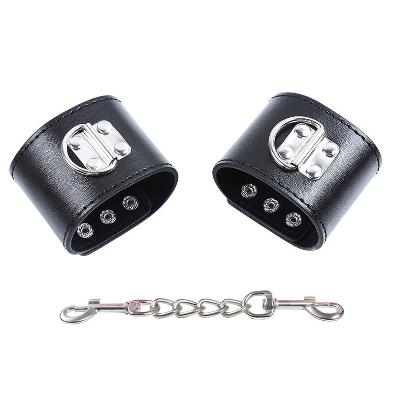 Metal snap fasten wrist restraints