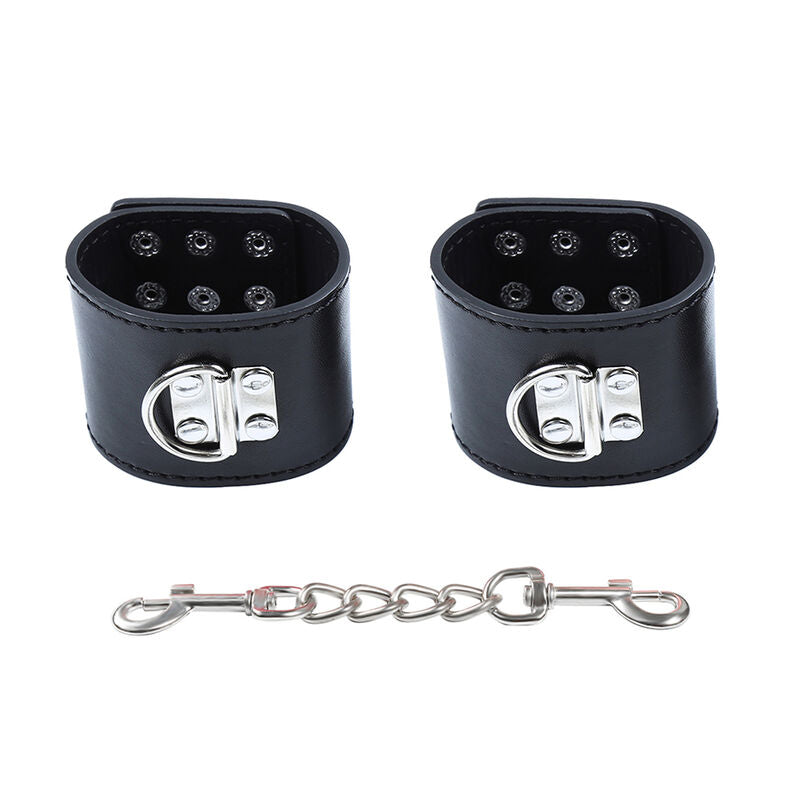 Metal snap fasten wrist restraints