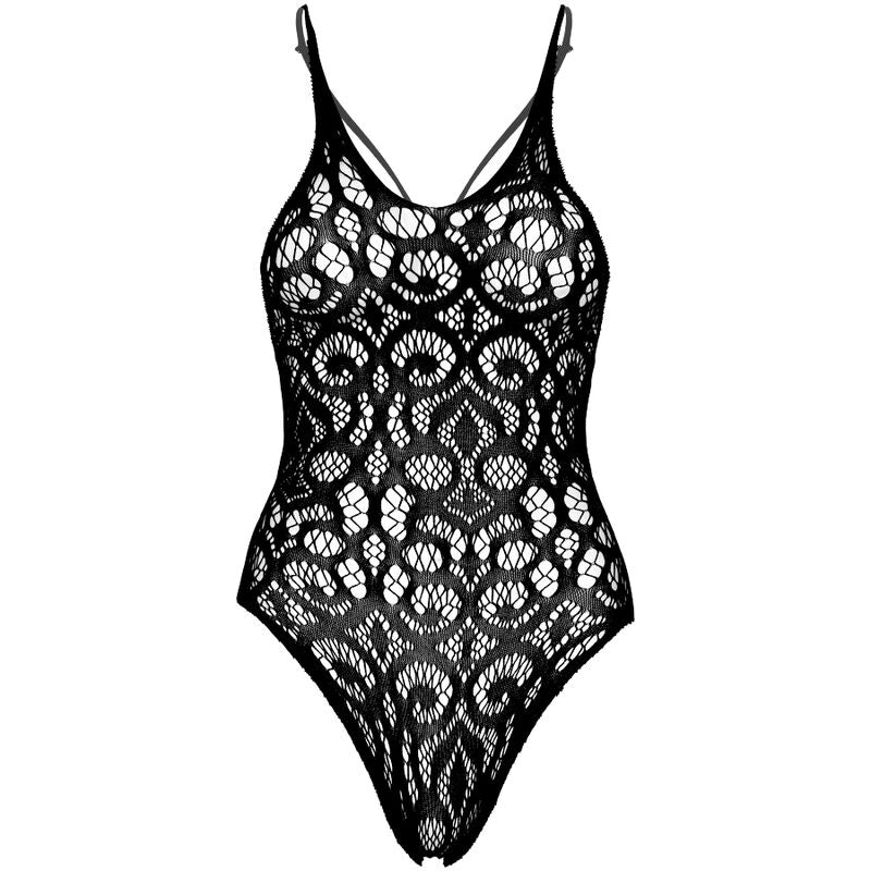 Seamless lace teddy - black