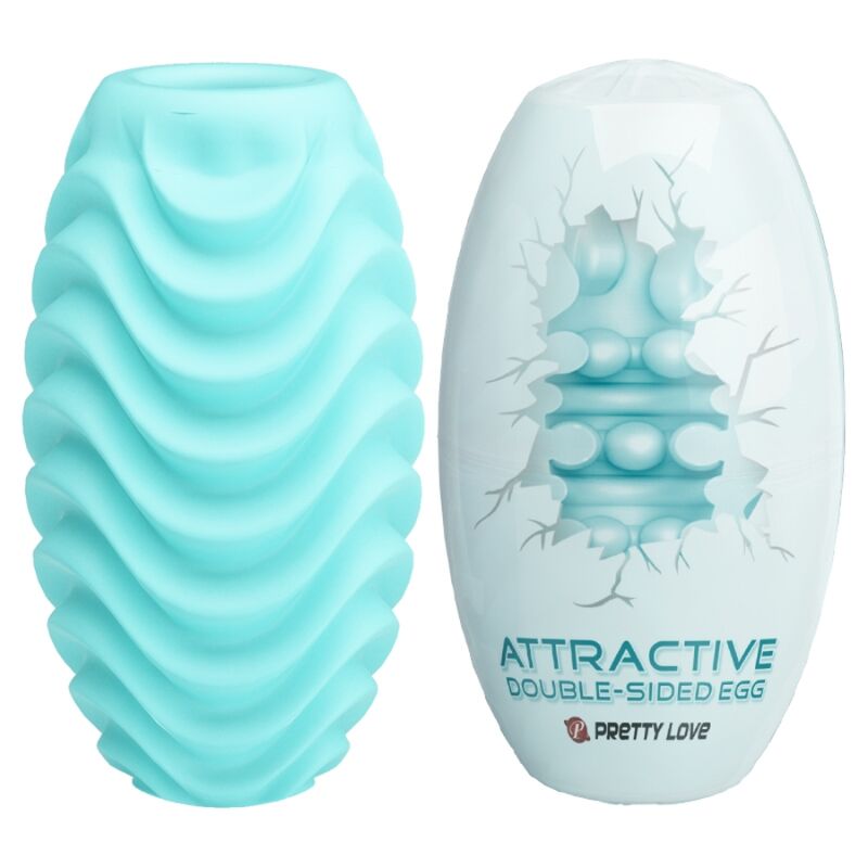 Turquoise double-sided masturbator egg