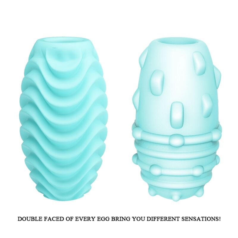 Turquoise double-sided masturbator egg