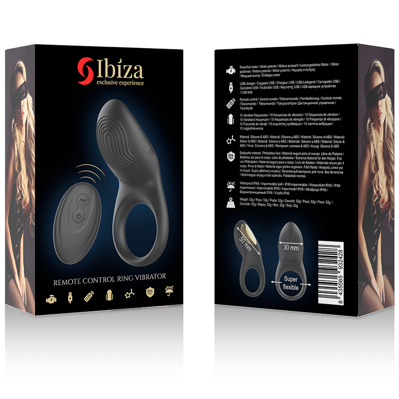 IBIZA - VIBRATING RING WITH REMOTE CONTROL AND FULL CONTACT
