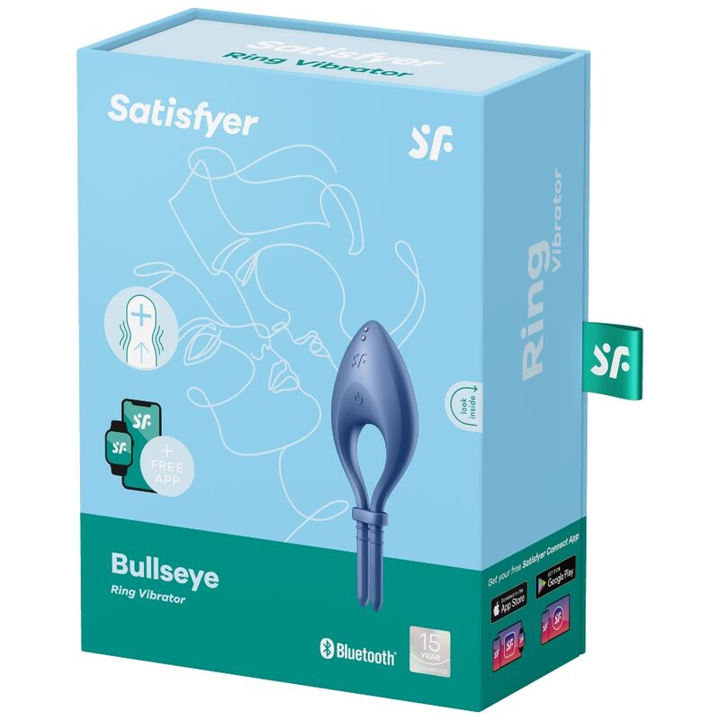 SATISFYER - BULLSEYE RING VIBRATOR APPLICATION BLUE