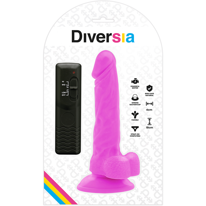 Purple flexible vibrating dildo 18 cm -o- 4 cm