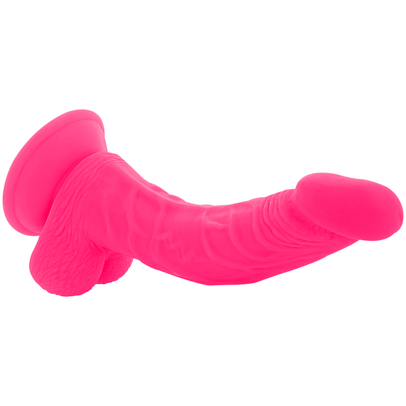 Pink flexible vibrating dildo 21.5 cm -o- 4.5 cm