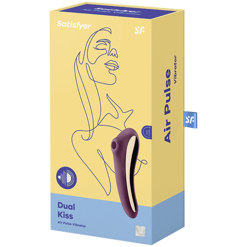 Dual Kiss Air Pulse Vibrator Red Wine