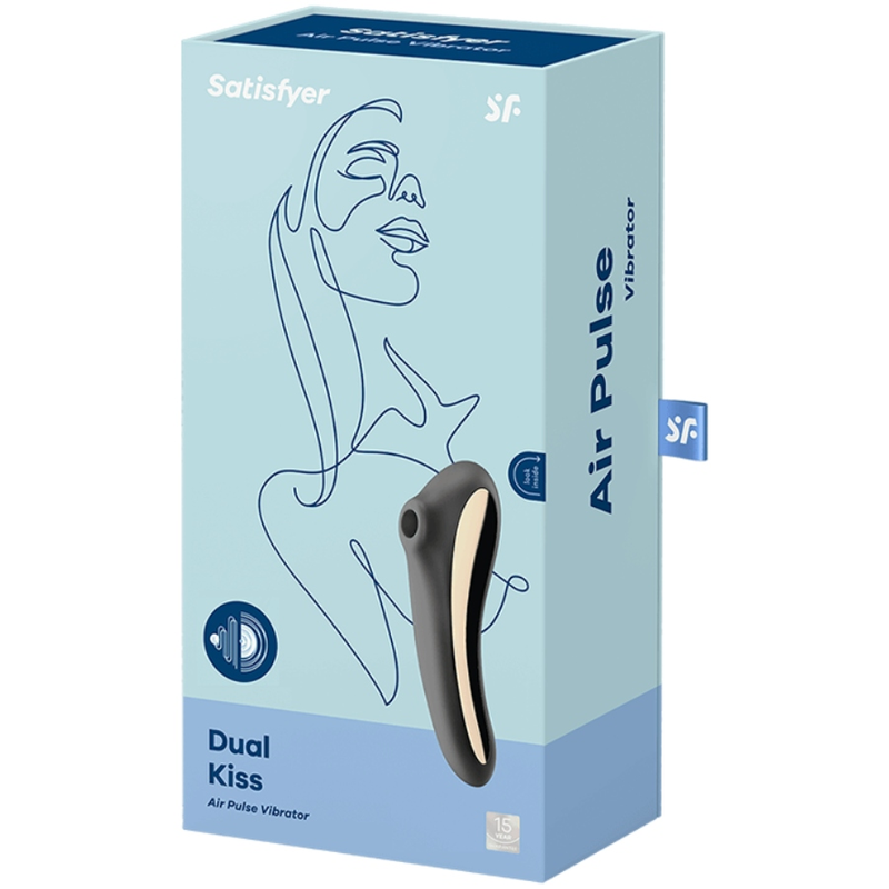 Dual Kiss Air Pulse Vibrator Black