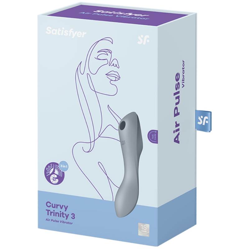 SATISFYER - CURVY TRINITY 3 GREY STIMULATOR AND VIBRATOR
