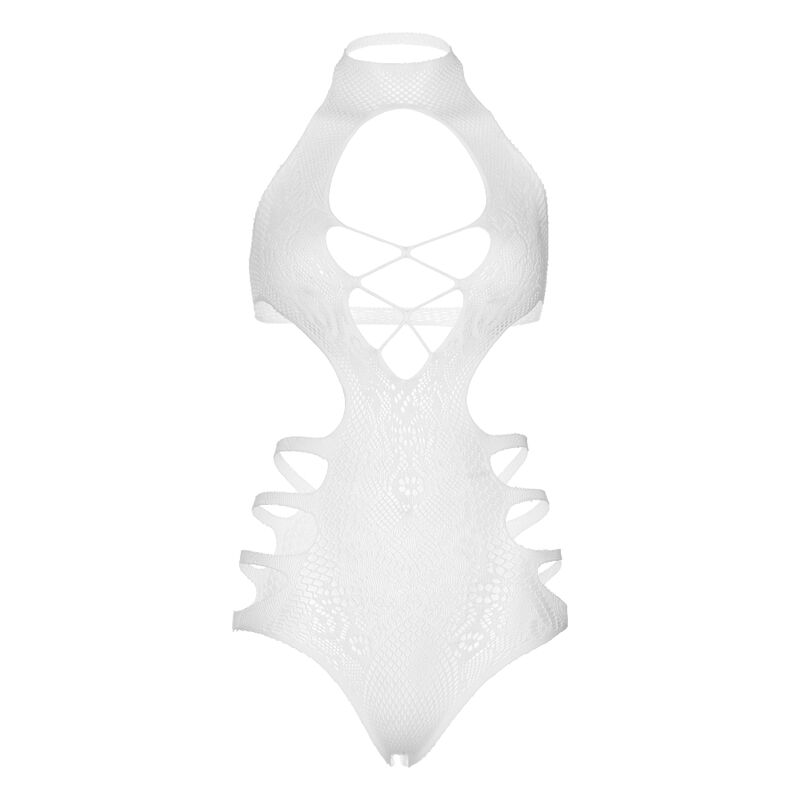 One-size-fits-all cutout strap bodysuit - white