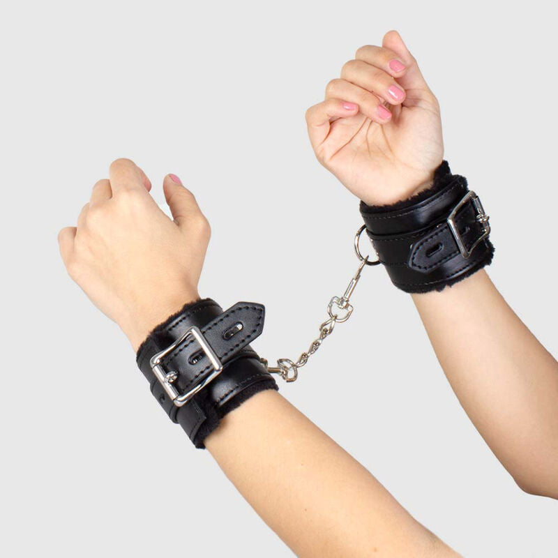 Black bondage handcuffs bdsm collection