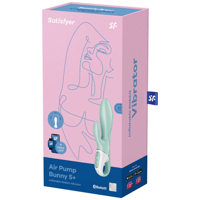 Air pump bunny 5+ app inflatable rabbit vibrator green