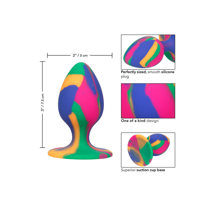 Cheeky medium tie-dye butt plug