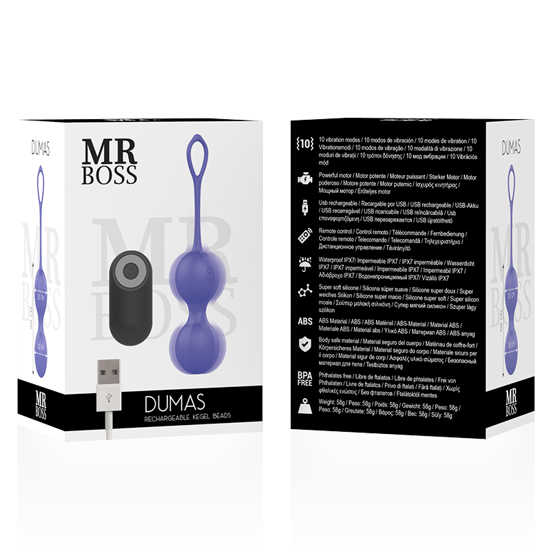 MR BOSS - DUMAS VIBRATING KEGEL BEADS WITH REMOTE CONTROL