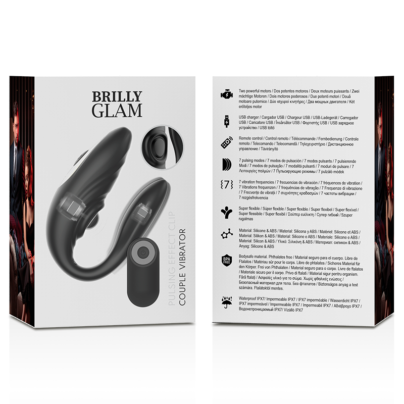 BRILLY GLAM - REMOTE CONTROL COUPLE WITH PULSE AND VIBRATING FUNCTIONS