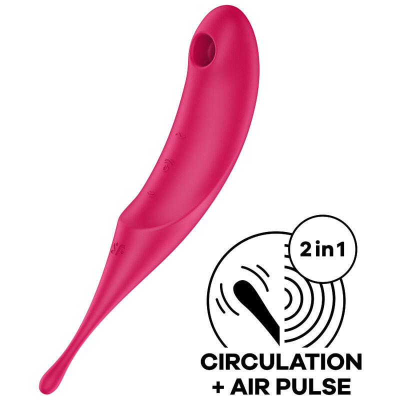 SATISFYER - TWIRLING PRO AIR PULSE BLUE STIMULATOR AND VIBRATOR