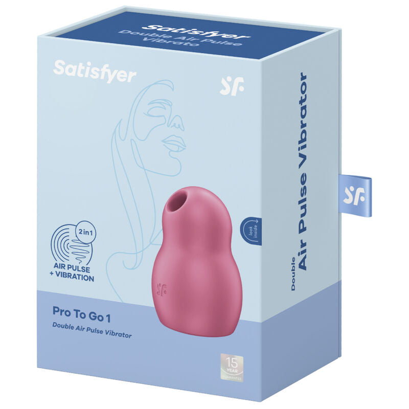 SATISFYER - DUAL AIR PULSE PRO TO GO STIMULATOR AND VIBRATOR, BLUE