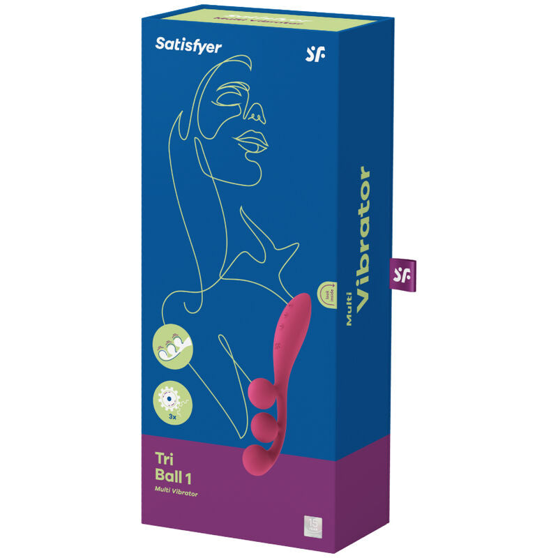 SATISFYER - MULTI TRI BALL VIBRATOR 1 RED