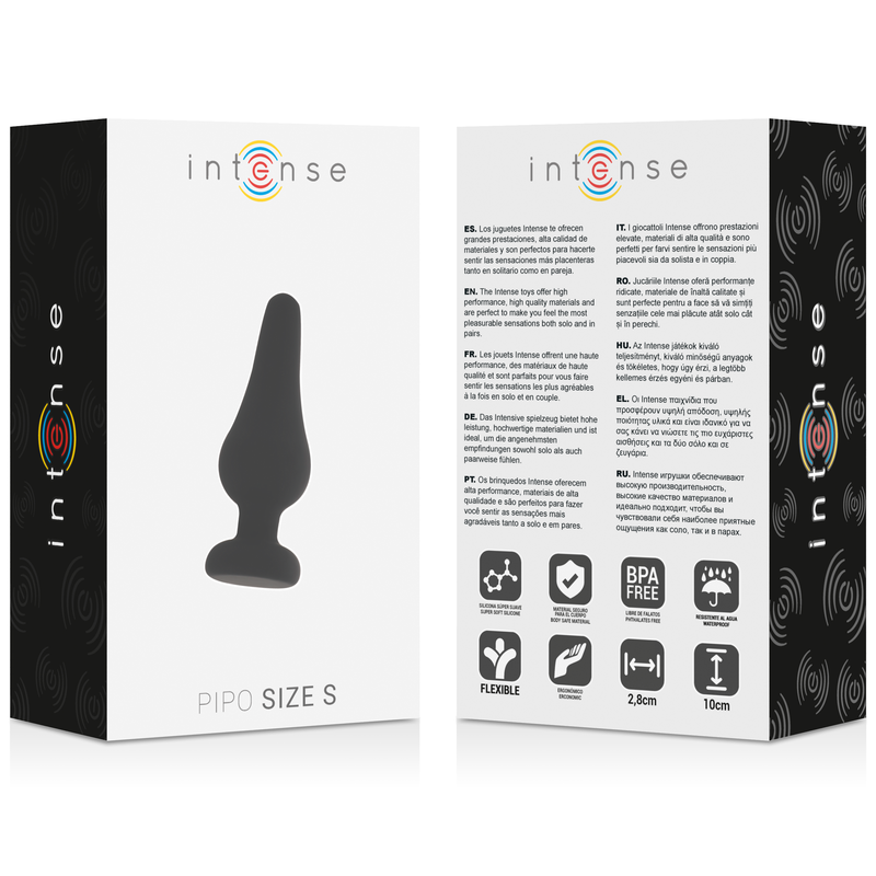 Pipo s black silicone anal plug 9.8 cm