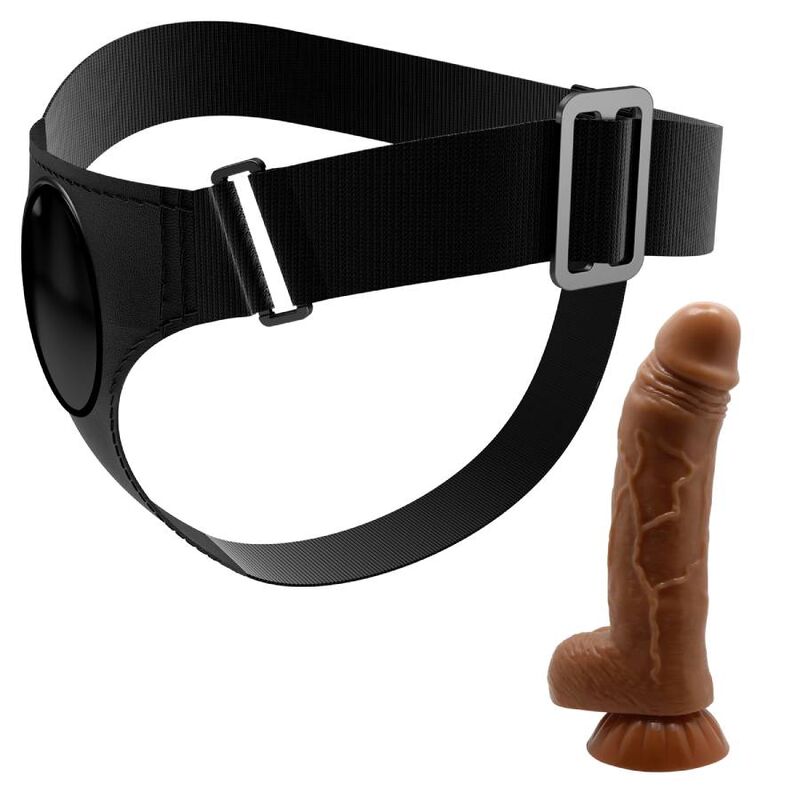 Brief harness universal harness with dildo micheal 20 cm black