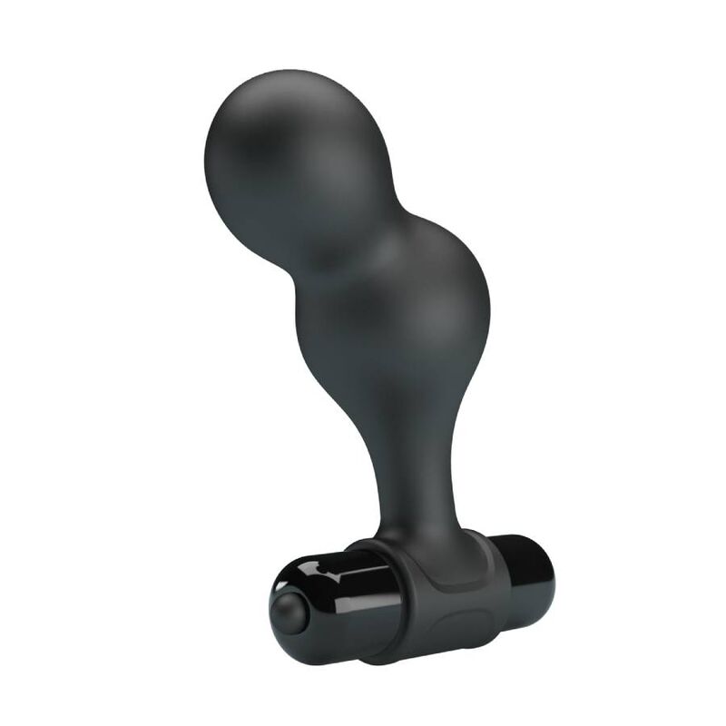 Black silicone vibrating anal plug