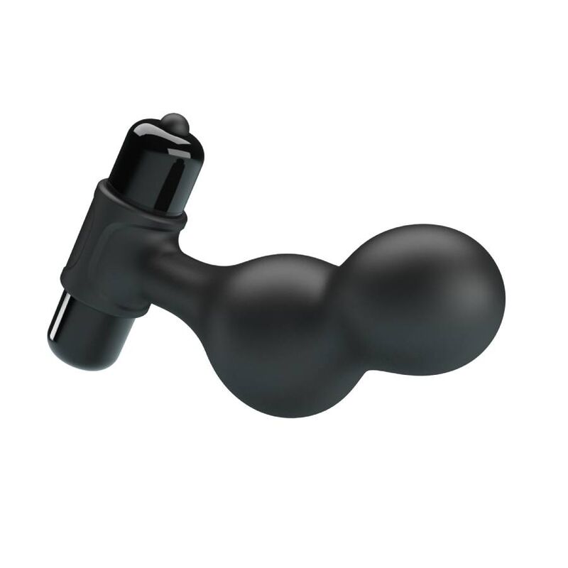 Black silicone vibrating anal plug