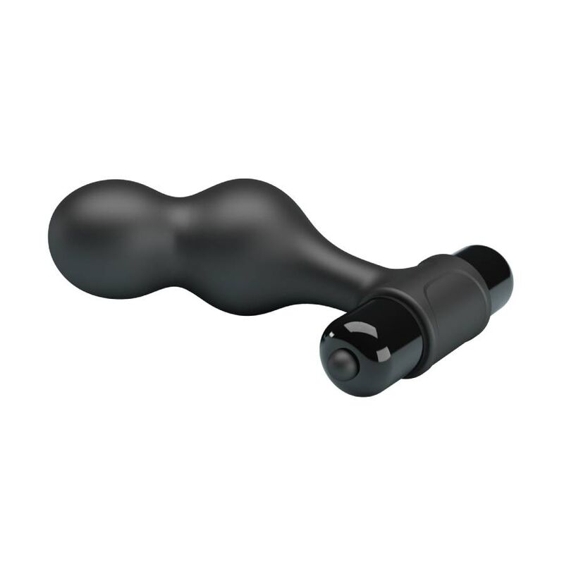 Black silicone vibrating anal plug