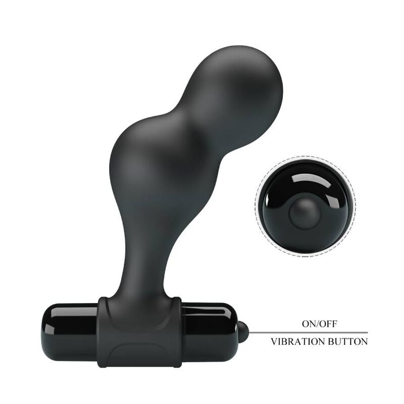 Black silicone vibrating anal plug