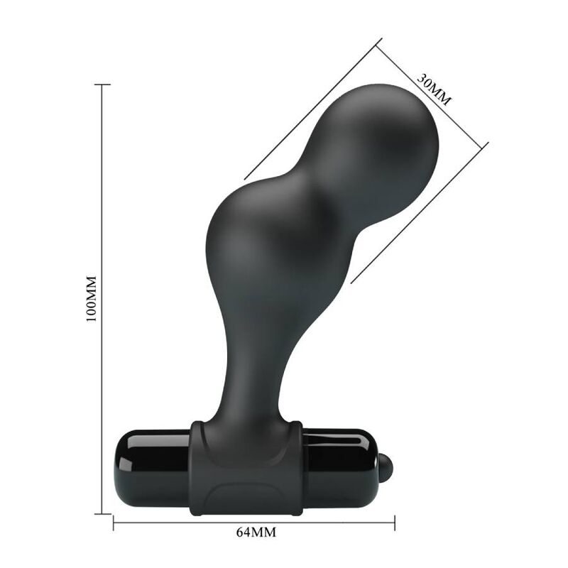 Black silicone vibrating anal plug