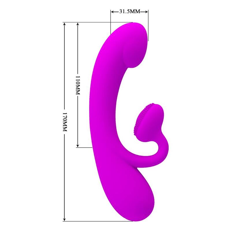PRETTY LOVE - SILICONE VIBRATOR AND CLITOSULATOR, SILICONE, SINCERE PURPLE