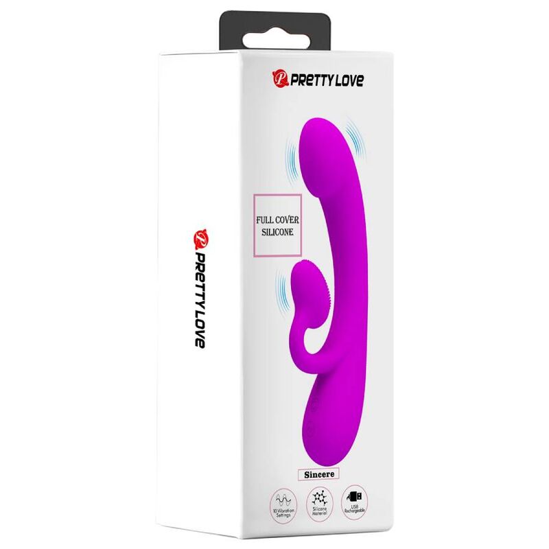 Sincere vibrator and purple silicone clitoris sucker