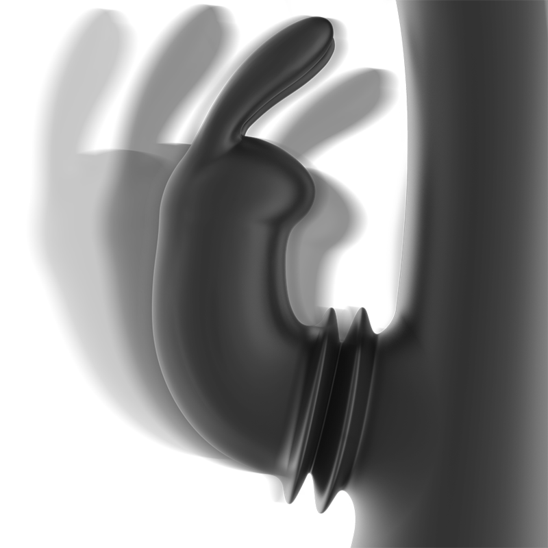 BLACK&amp;SILVER - DJ. ADAM BLACK RECHARGEABLE SILICONE RABBIT STIMULATOR