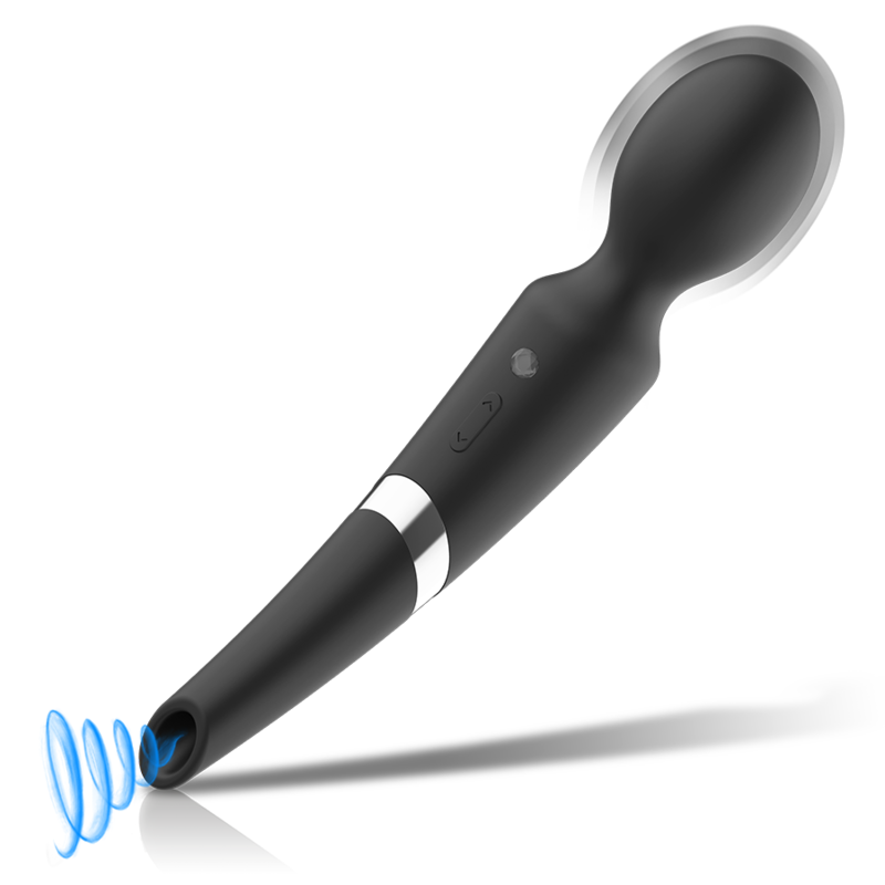 BLACK&amp;SILVER - BECK 2 IN 1 SILICONE WAND AND SUCTION CUP