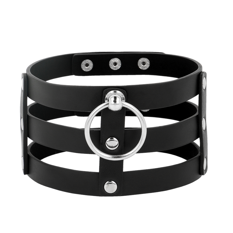 Fetish style vegan leather choker