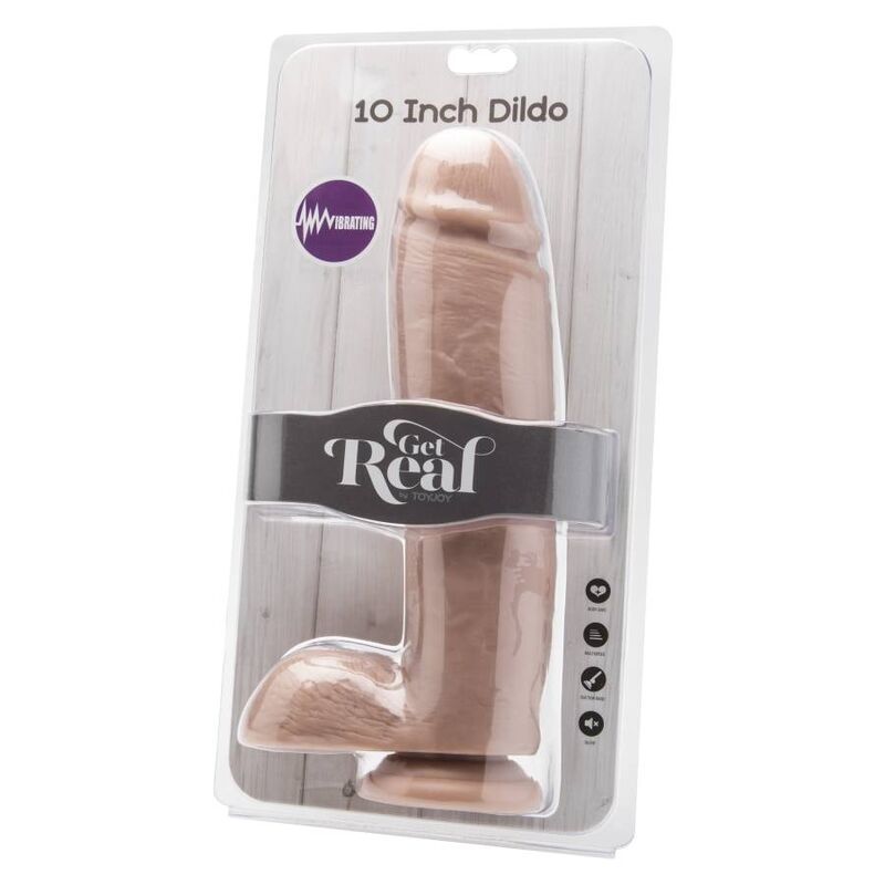 25.5 cm dildo with skin vibrating balls