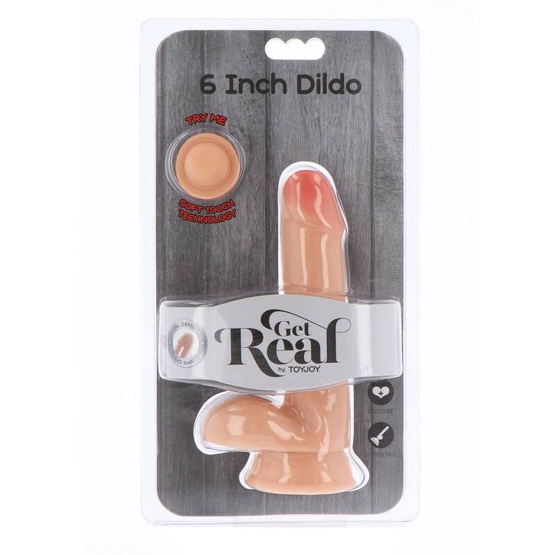 GET REAL - DOUBLE DENSITY DILDO 17 CM SKIN-CUT BALLS