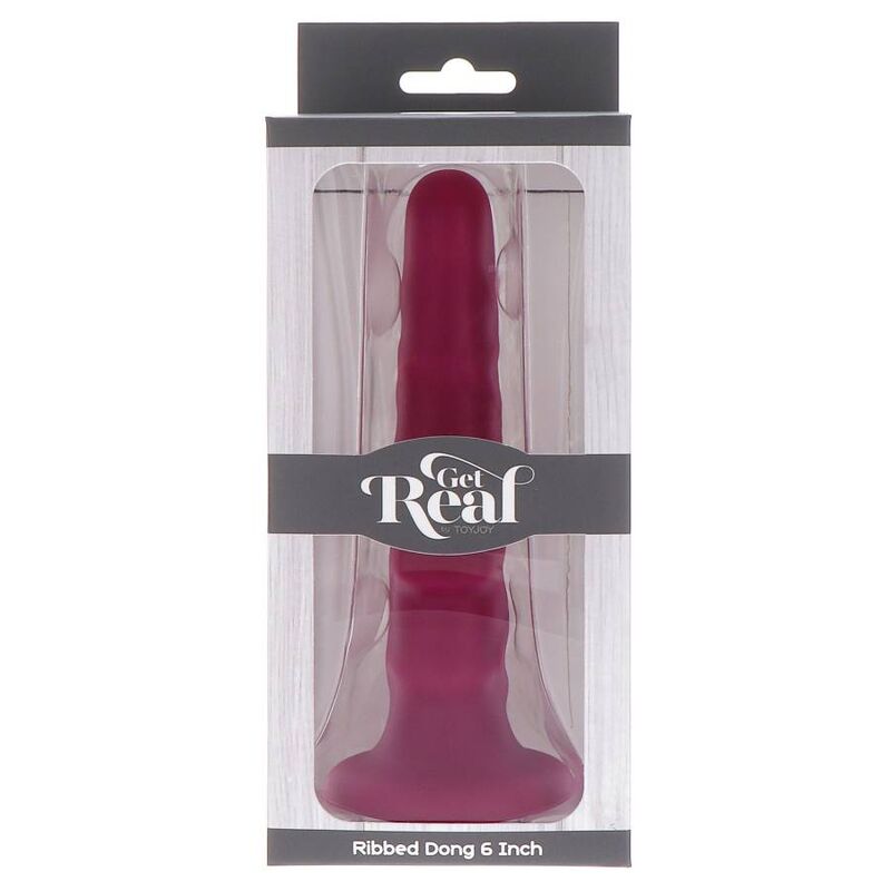 Ribbed Dong 12 cm red